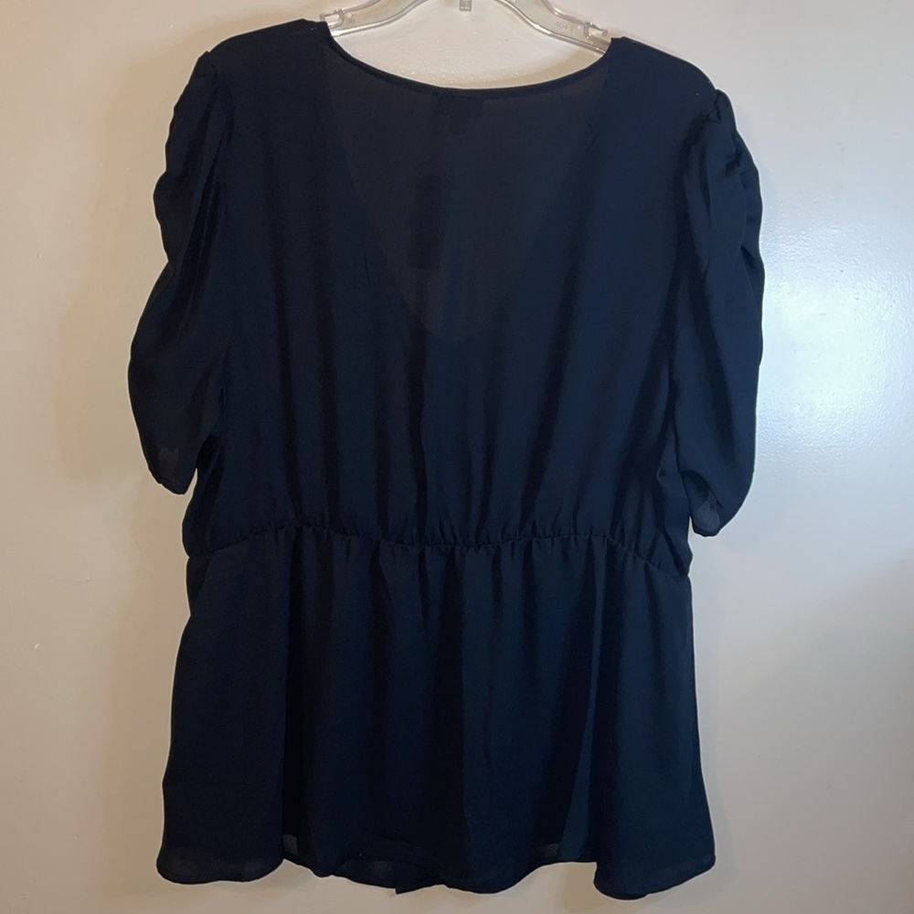 Torrid Georgette Ruched Button Down Blouse - Picture 3 of 8